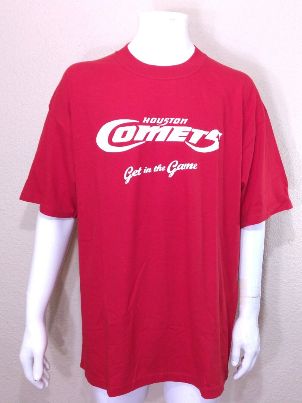 HOUSTON COMETS Vintage T Shirt XL WNBA Red White GRAPHIC TEE Vtg 00s TOYOTA SS